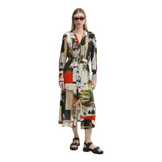 Desigual Kleedjes, Dames, Veelkleurig, M, Collage Lacroi Shirt Dress