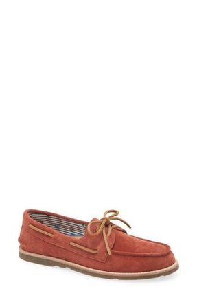 Sperry Top-Sider Authentic Original 2-Eye Lugged Boat Shoe in Burnt Red Leather Suede at Nordstrom Rack, Size 10.5