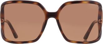 Tom Ford Solange Brown Butterfly Ladies Sunglasses FT1089 52E 60