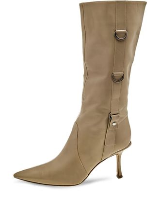 Jimmy Choo London 2023 80mm leather boots - women - Calf Leather/Suede/Calf Leather - 38 - Brown