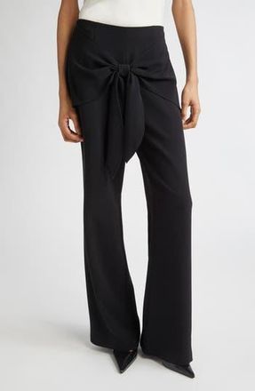 Cinq &agrave; Sept Lilas Tie Front Flare Leg Pants in Black at Nordstrom Rack, Size 0