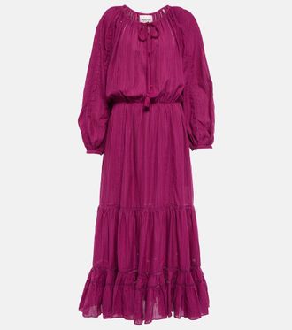 Isabel Marant Abito midi Latifa in misto cotone e lino