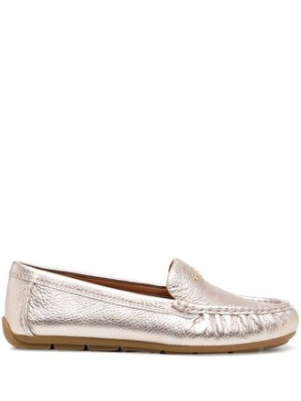 Coach foil-embossed leather loafers - women - Leather - 9 - Metallic
