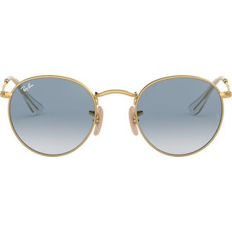 Ray-Ban 50mm Small Gradient Round Sunglasses in Gold at Nordstrom