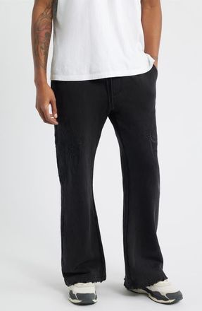 Rta Griffin Cyber Sigilism Flare Sweatpants in Black Cyber Sigilism at Nordstrom, Size Xx-Large