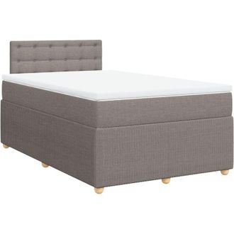 vidaXL Cama Box Spring Con Colch&oacute;n Tela Gris Taupe 120x200 Cm Vidaxl