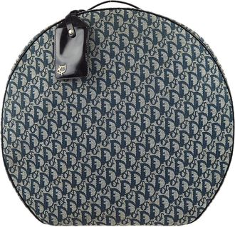 Dior Vintage Trotter Handbag Canvas Navy Canvas Handbag (Pre-Owned)