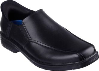 Skechers Caswell Frantone Leather Mens Black Slip-On Shoes - Size UK 8