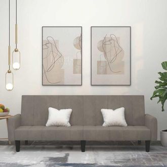 vidaXL Vidaxl - Divano Letto a 2 Posti Grigio Chiaro in Velluto