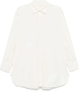 Mark Kenly Domino Tan Overhemden, Dames, Wit, S, Witte Button-Up Shirt met Box-Pleat Detail