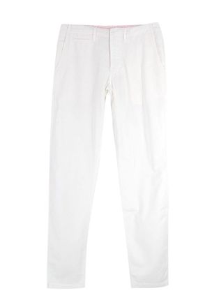 Pink House Mustique White Linen-blend Trousers Size 30