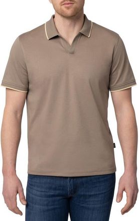 34 Heritage Riviera Tipped Pima Cotton Polo in Brindle at Nordstrom, Size Xx-Large