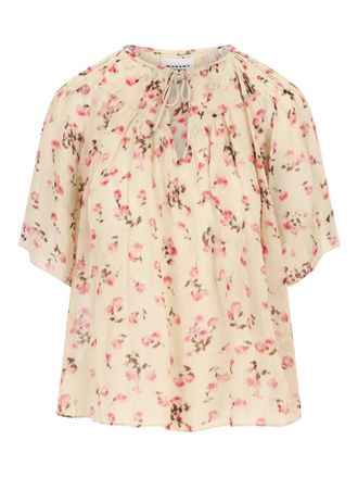 Isabel Marant floral tie blouse - women - Viscose - 36 - Neutrals