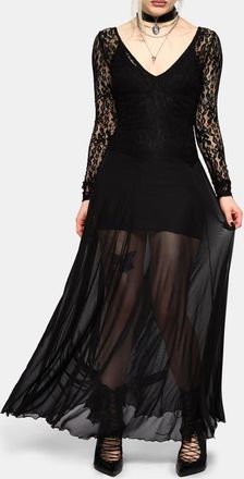 Disturbia Eltharia Lace Bodice Maxi Dress in Black at Nordstrom, Size 16