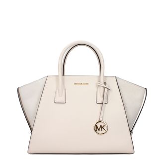 Michael Kors Avril Damens Handtasche Hellbeige/Creme Leder