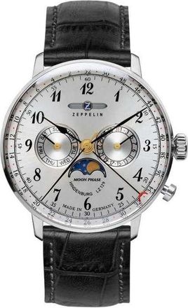 Zeppelin Lz 129 Hindenburg Mondphase Silver-tone Dial Mens Watch 70361