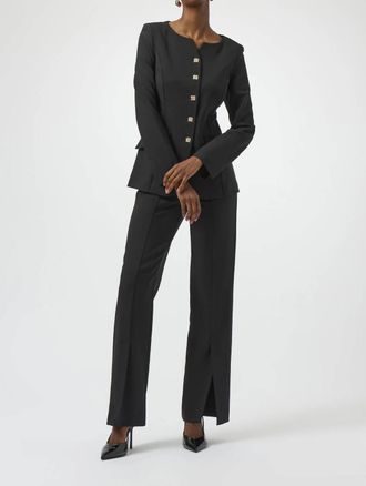 Joseph Ribkoff Lazelle Lux Twill Straight Pull-On Pants In Black