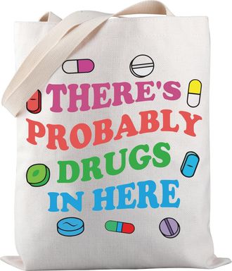 Generic Funny Drug Accessory Bag Theres Probably Drugs In Here Sarcastic Tote Bag Gift For Her (Probably Drugs tote)