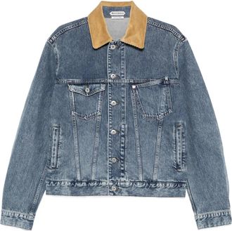 J.W.Anderson corduroy-collar denim jacket - Blauw