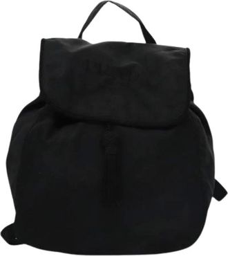Prada Pre-owned Backpacks, unisex, Black, Size: ONE SIZE Pre-owned Flap drawstring backpack