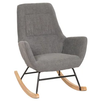 Hhg Nunca Usado] Mecedora Hhg 704, Mecedora Sill&oacute;n Reclinable Sill&oacute;n Tv, Madera Maciza Metal Tela/textil 320g/m&sup2;, Gris Oscuro