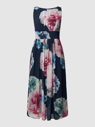 Swing Cocktailkleid mit Allover-Muster in Marine, Gr&ouml;&szlig;e 34