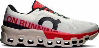 On Mens Cloudmonster 2 Running Shoes In Ivory/silver