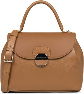 Lancaster Flap Handtas met Metalen Sluiting - Dames - Handtassen - Bruin - ONE Size - Leer - Tassen