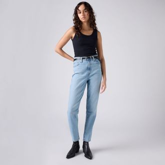 Levi's High Waisted Mom Jeans - Womens - 23X27 - Light Wash / Light Indigo Worn In