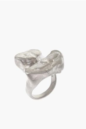 Dsquared2 Silver-Effect Metal Signet Ring size M