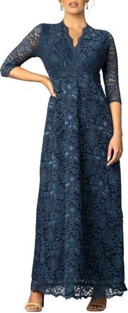 Kiyonna Maria Lace Evening Gown in Nocturnal Navy at Nordstrom, Size X-Large