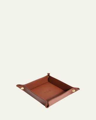 Royce Leather Monogrammed Leather Catchall Valet Tray