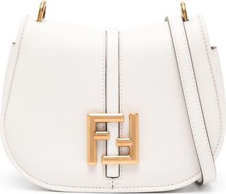 Fendi small CMon leather crossbody bag - women - Calf Leather - OS - White