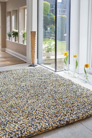 Origin Store Rocks Shaggy Rug in Yellow | Size: 160 cm x 230 cm
