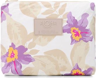 Aloha Collection Mid Makana Water Resistant Zip Pouch in Beige Lavander at Nordstrom