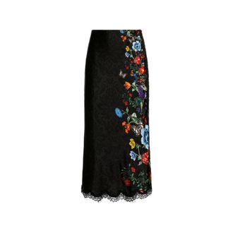 Alice & Olivia Maeve Kant-afgewerkte Sliprok - Dames - Rokken - Veelkleurig - Maat: 2XS Viscose