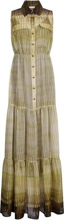 Liu Jo Geprinte Chiffon Chemisier Jurk - Dames - Shirt Kleedjes - Groen - XS - Chiffon - Kleedjes
