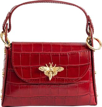 Persaman New York Croc Embossed Leather Satchel in Red at Nordstrom Rack