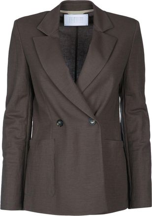 Harris Wharf London Women D.B. Blazer With Shoulder Pads Rayon
