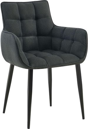 Clp Silla De Comedor Tirana De Tela Gris Titanio Negro