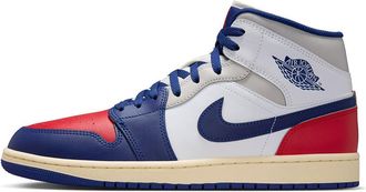 Nike Air Jordan 1 Mid Mens Shoes (White/University Red/Neutral Grey/Deep Royal Blue), White/Deep Royal Blue, 10.5 UK