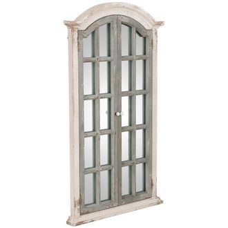 Wanderlust Deco Espejo De Pared De Madera Blanco Y Verde 73x7x122 Cm