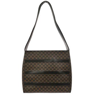 Celine Vintage Macadam Handbag Canvas And Leather Black Canvas Handbag (Pre-Owned)