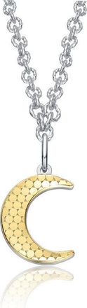 Rachel Glauber Lunar Elegance Crescent Pendant Necklace