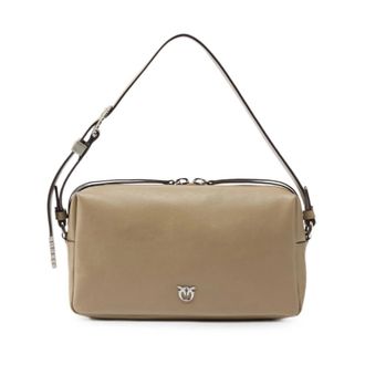 Pinko Bauletto Trittico - Dames - Schoudertassen - Grijs - ONE Size - Katoen - Tassen