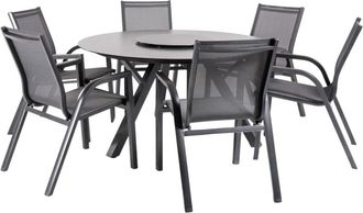 EDÈN JARDÍ Conjunto de mesas y sillas de exterior resistente al agua antracita