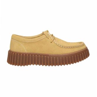Clarks Torhill Bee Suede Womens Lace Up Shoes - Golden Tan - Size:UK 4.5