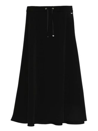 Herno Flared midi-rok met trekkoord - Zwart