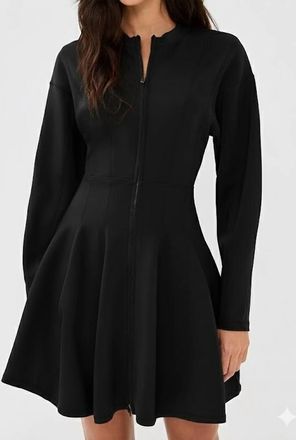 Ulla Johnson Ansel Mini Dress With Zipper Front In Noir