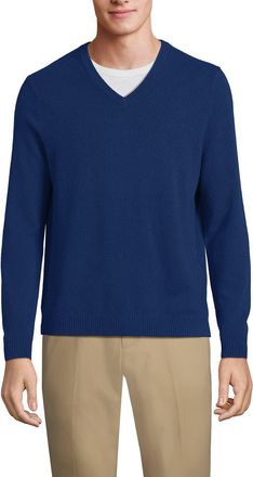 Lands End Fine Gauge Cashmere V-neck Sweater in Northern Sky Heather at Nordstrom, Size Small
